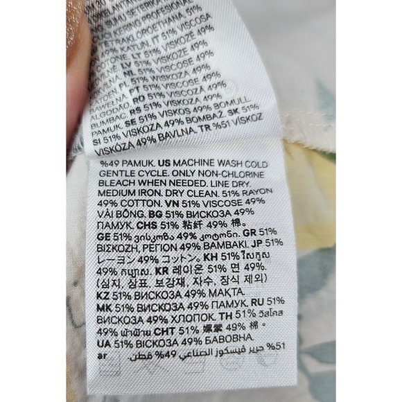 H&M Lemon Print Tiered Maxi Sundress Yellow/white M Vacation Resortwear Summer - Picture 7 of 8